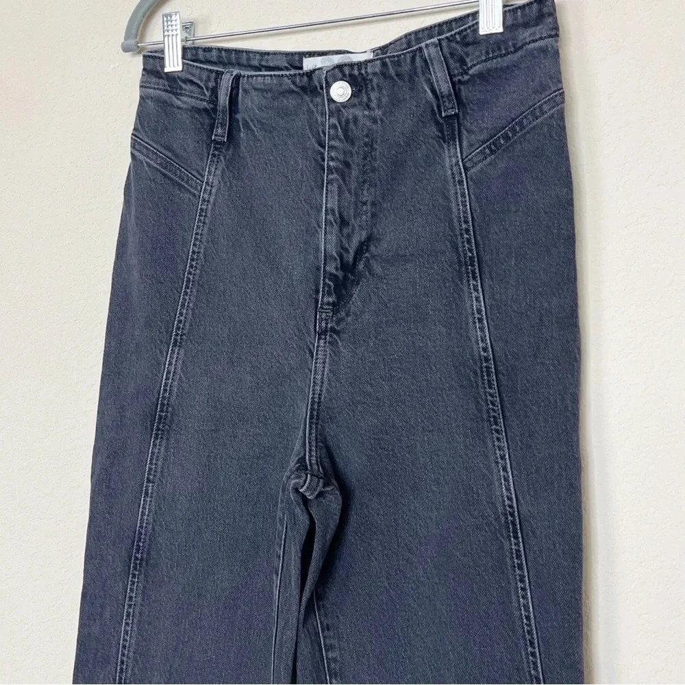 Free‎ People Florence Black Gray Flare Jeans